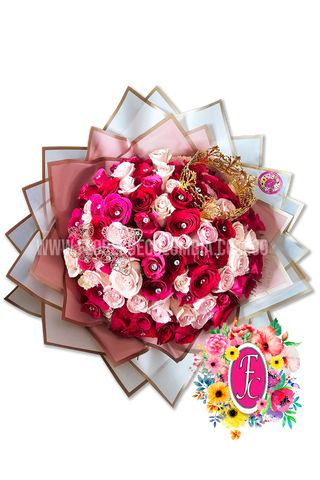 "La reina" Bouquet premium de 100 rosas