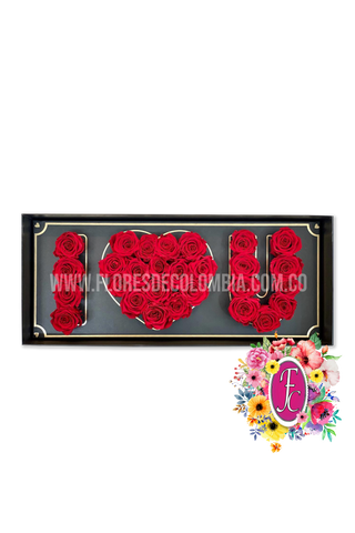 "Te amo" caja de rosas personalizada