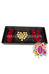"Te amo" caja de rosas personalizada + chocolates