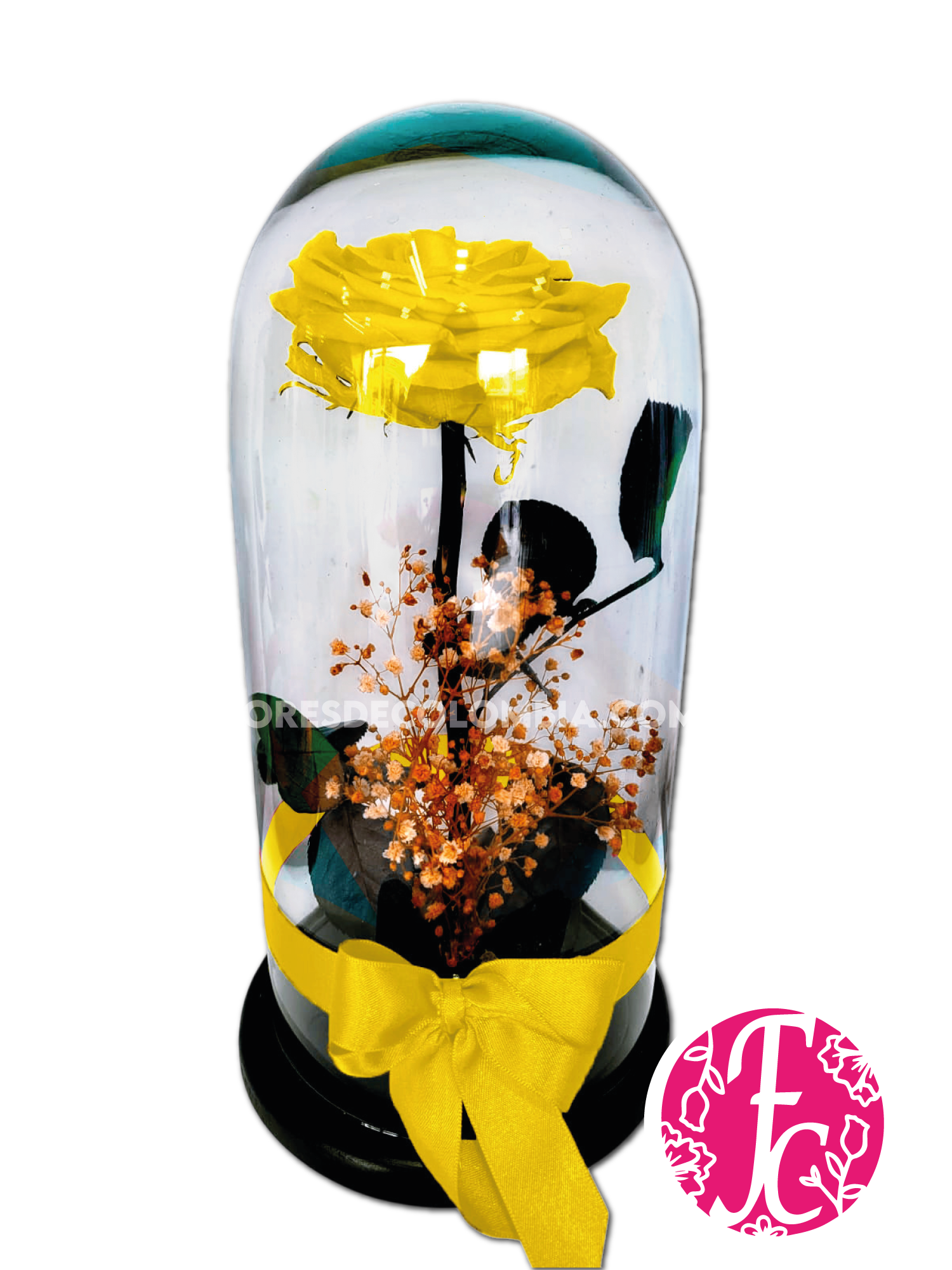 Rosa preservada Amarilla - Flores de Colombia