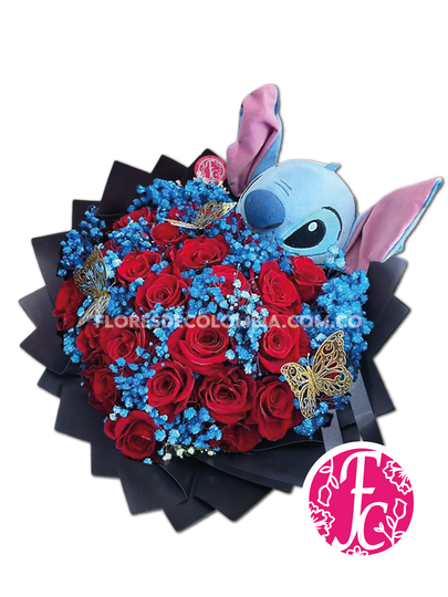 Stitch 24 rosas - Flores de Colombia