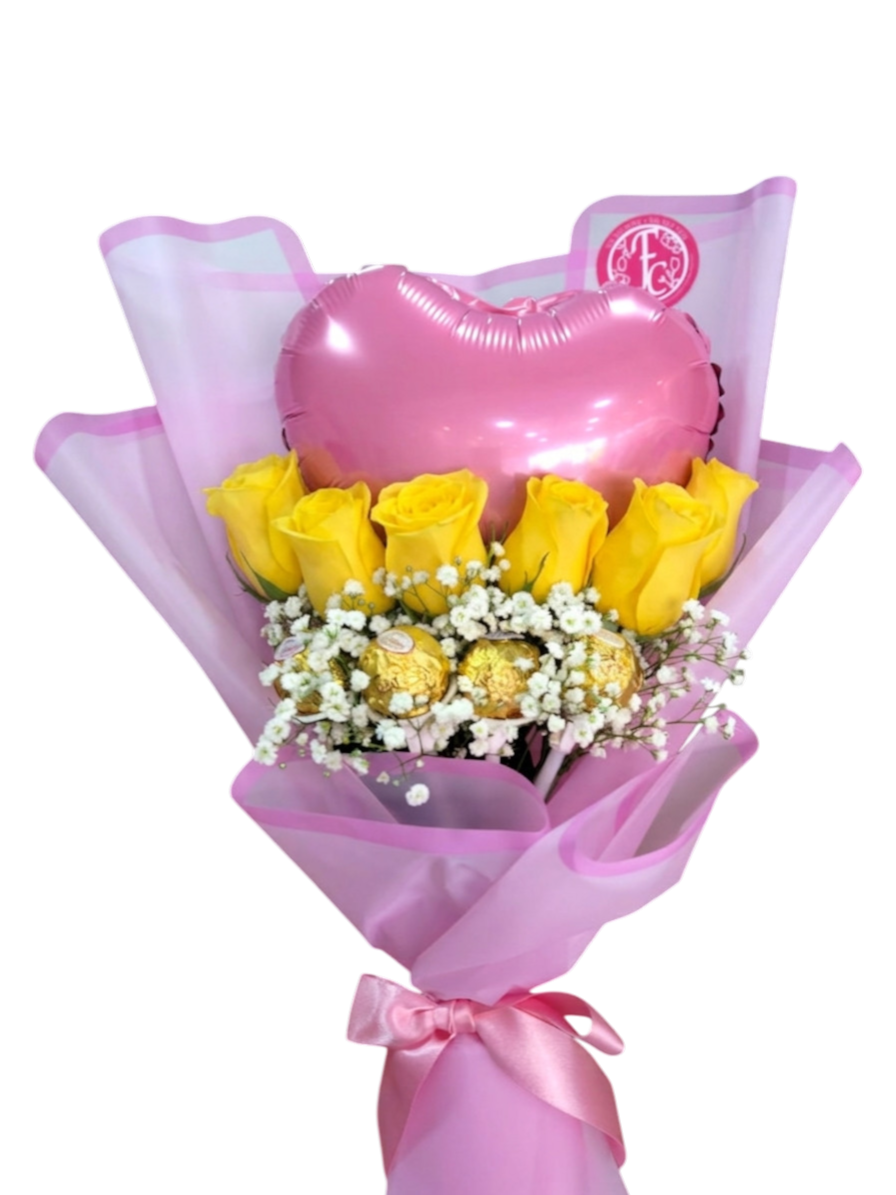 Corazon rebosante amarillo