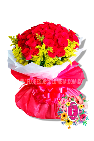 Ramillete de 36 rosas - Flores de Colombia