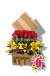 Caja floral de madera con rosas y lirios │ Flores de Colombia