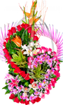 Diseño corazón de rosas con lirios y orquideas │ Flores de Colombia