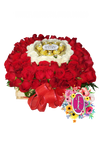 "Te amo" tapizado de rosas con chocolates │ Flores de Colombia