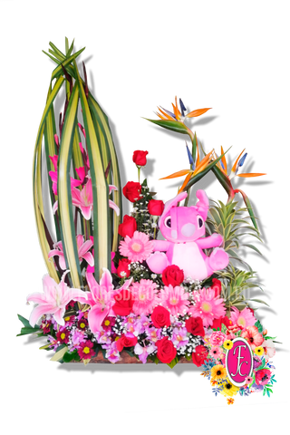 Cupula de lirios con peluche - Flores de Colombia