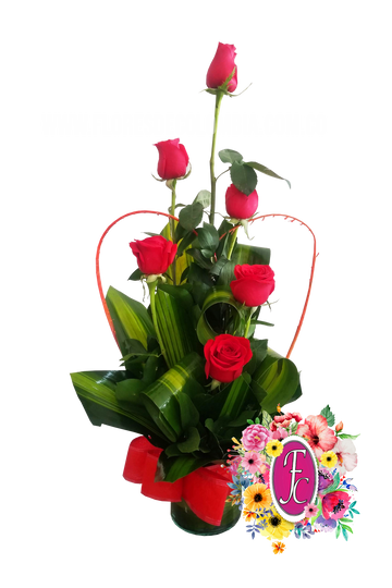 Diseño pequeño en base de vidrio │ Flores de Colombia