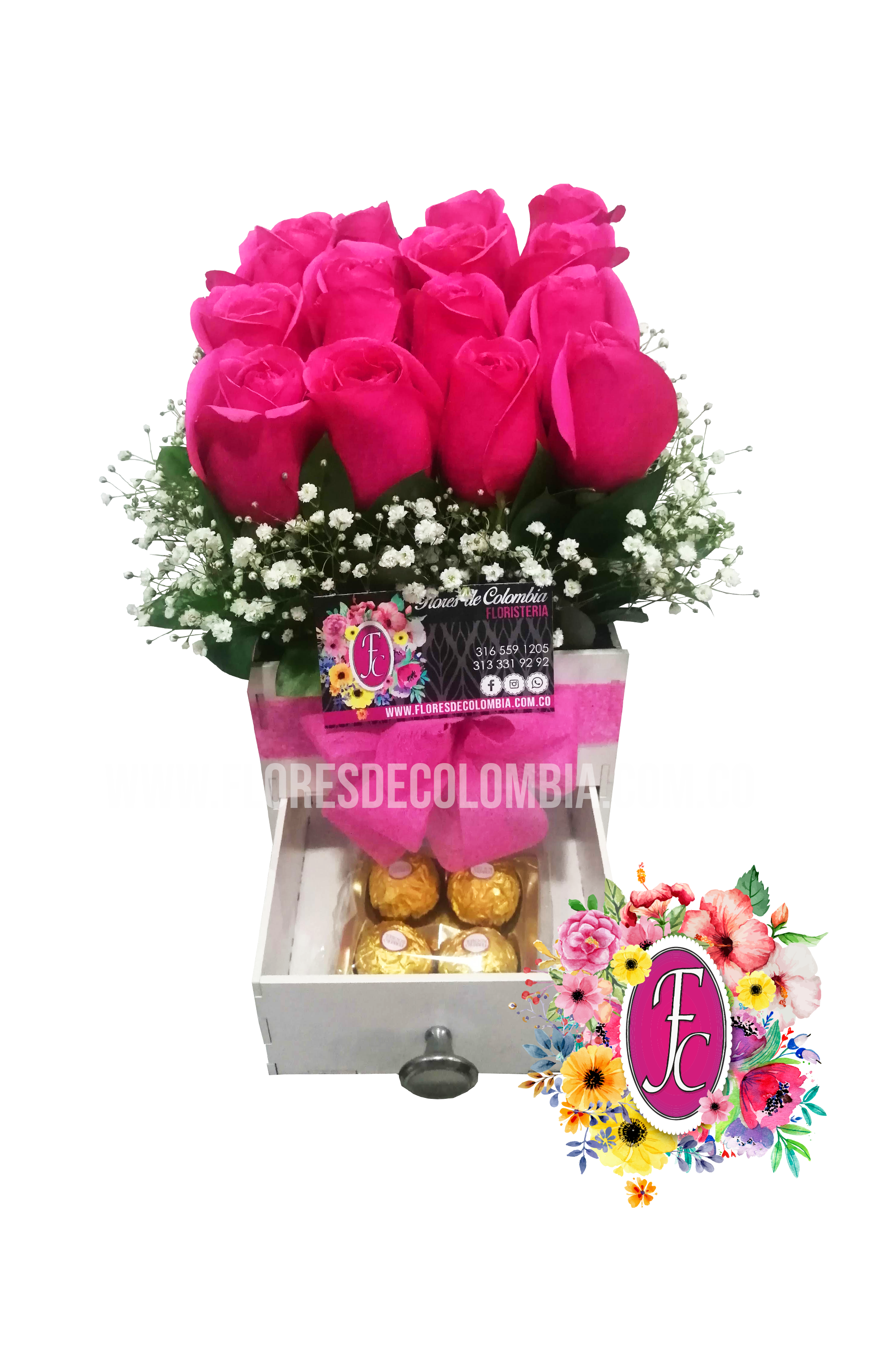Caja de regalos pequeña │ Flores de Colombia