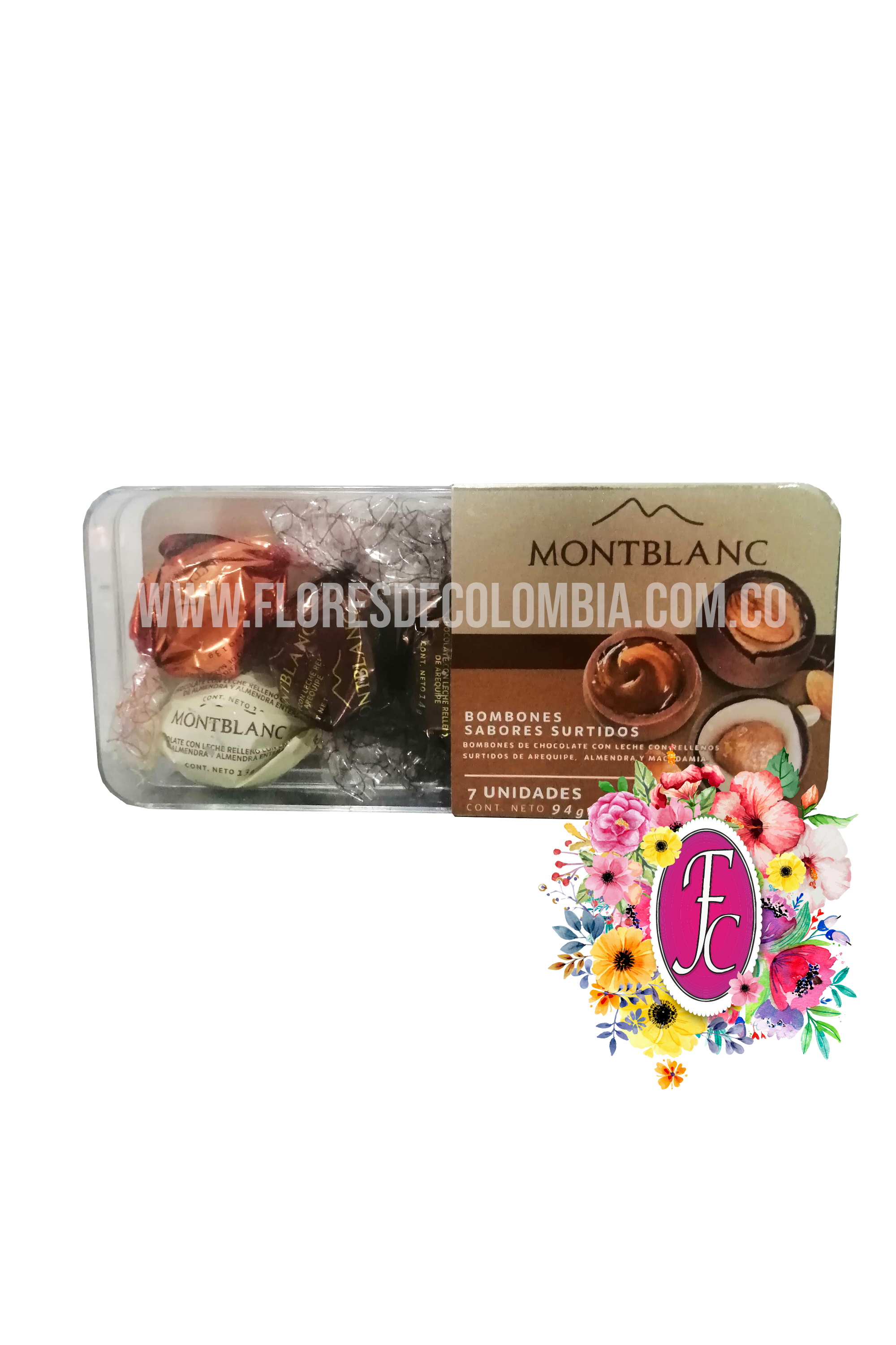 Caja Chocolates Montblanc x7 │ Flores de Colombia