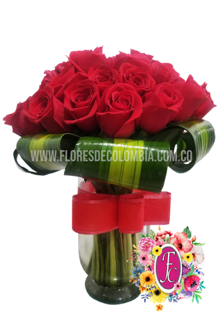 Florero de rosas │ Flores de Colombia