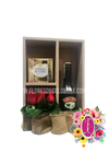 Box shelf con vino y chocolates │ Flores de Colombia