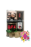 Box shelf con peluche y vino │ Flores de Colombia