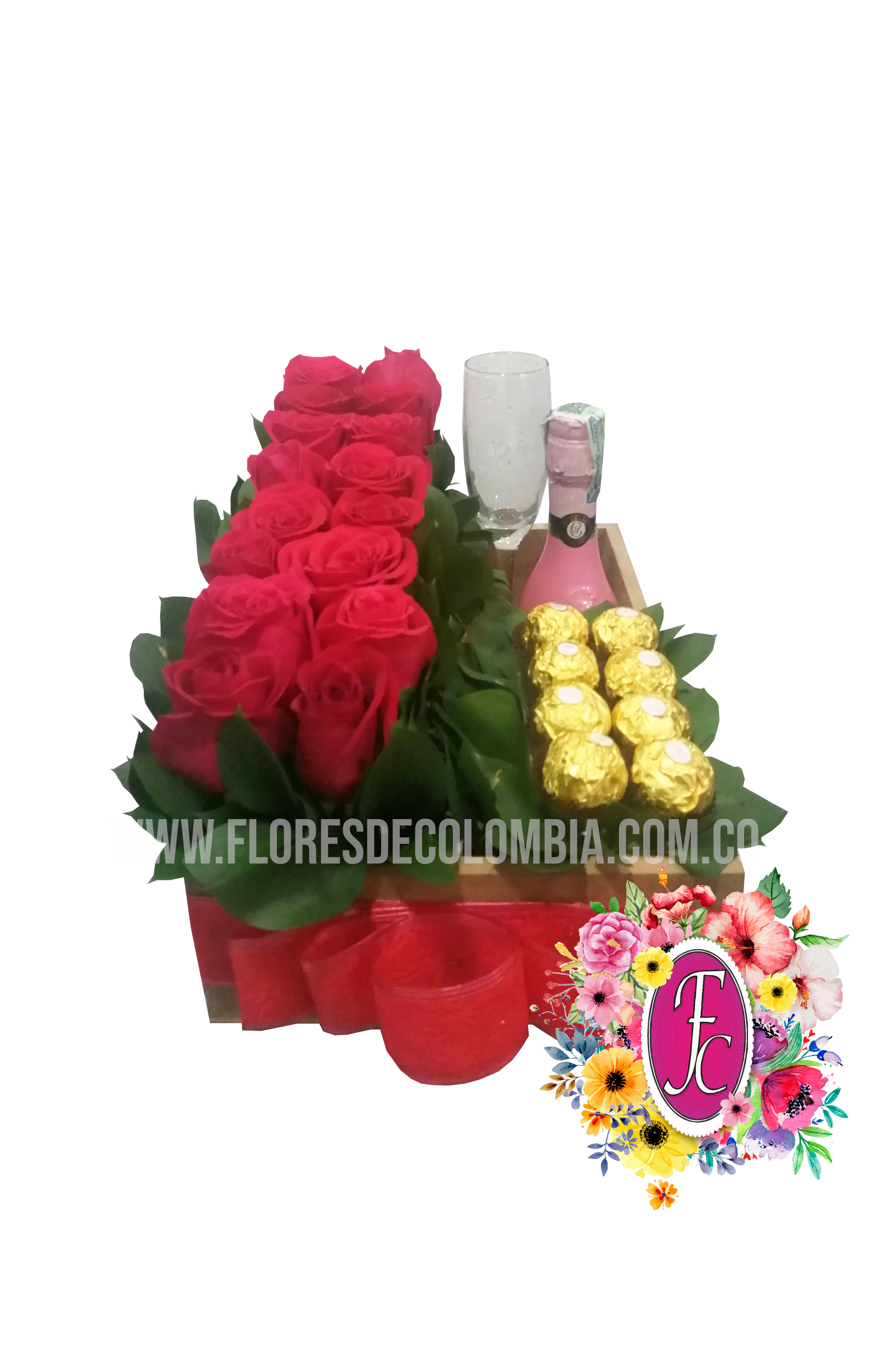 Brindis floral con chanet pequeño │ Flores de Colombia