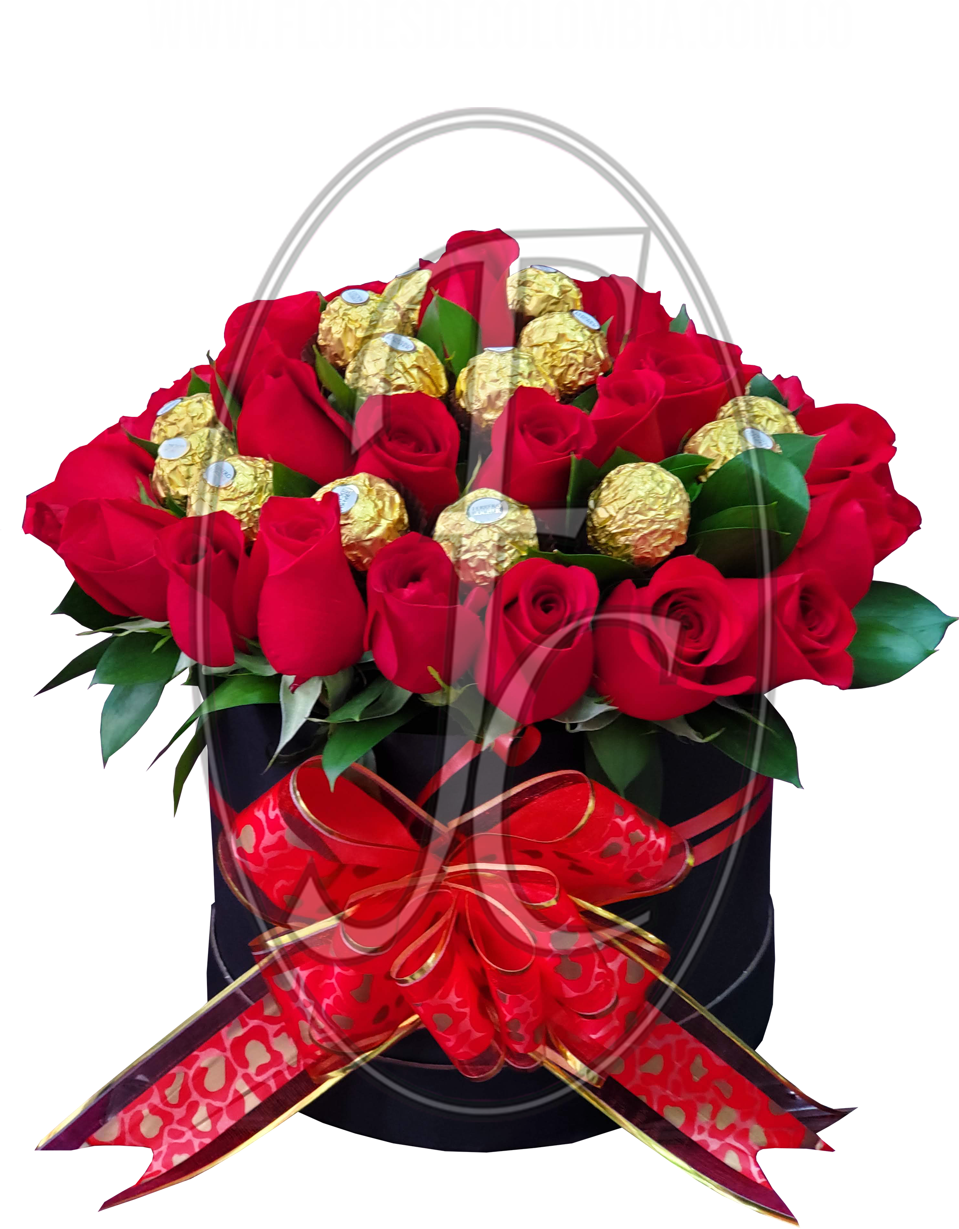 Caja regalo con 25 rosas y chocolates │ Flores de Colombia