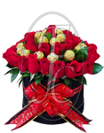 Caja regalo con 25 rosas y chocolates │ Flores de Colombia