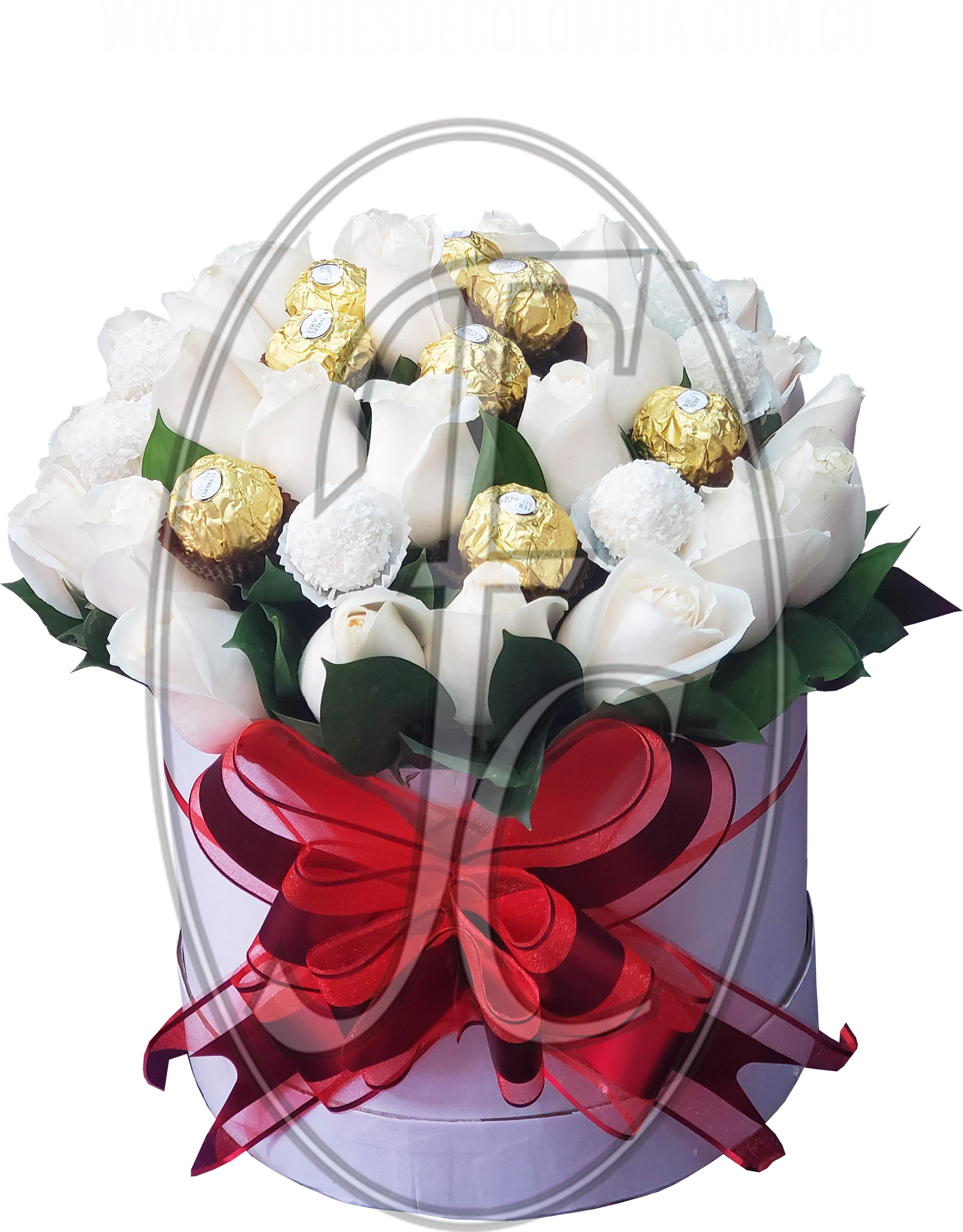 Caja regalo de rosas con chocolates │ Flores de Colombia