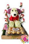 "Rocky" peluche floral con chocolates - Flores de Colombia