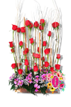 Diseño jardin con rosas y orquideas. - Flores de Colombia