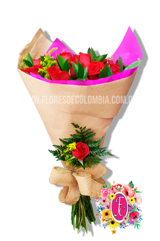 Ramillete de 24 rosas - Flores de Colombia