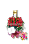 Caja 24 rosas + Ferrero rocher - Flores de Colombia