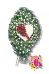 Pedestal corazón en rosas - Flores de Colombia