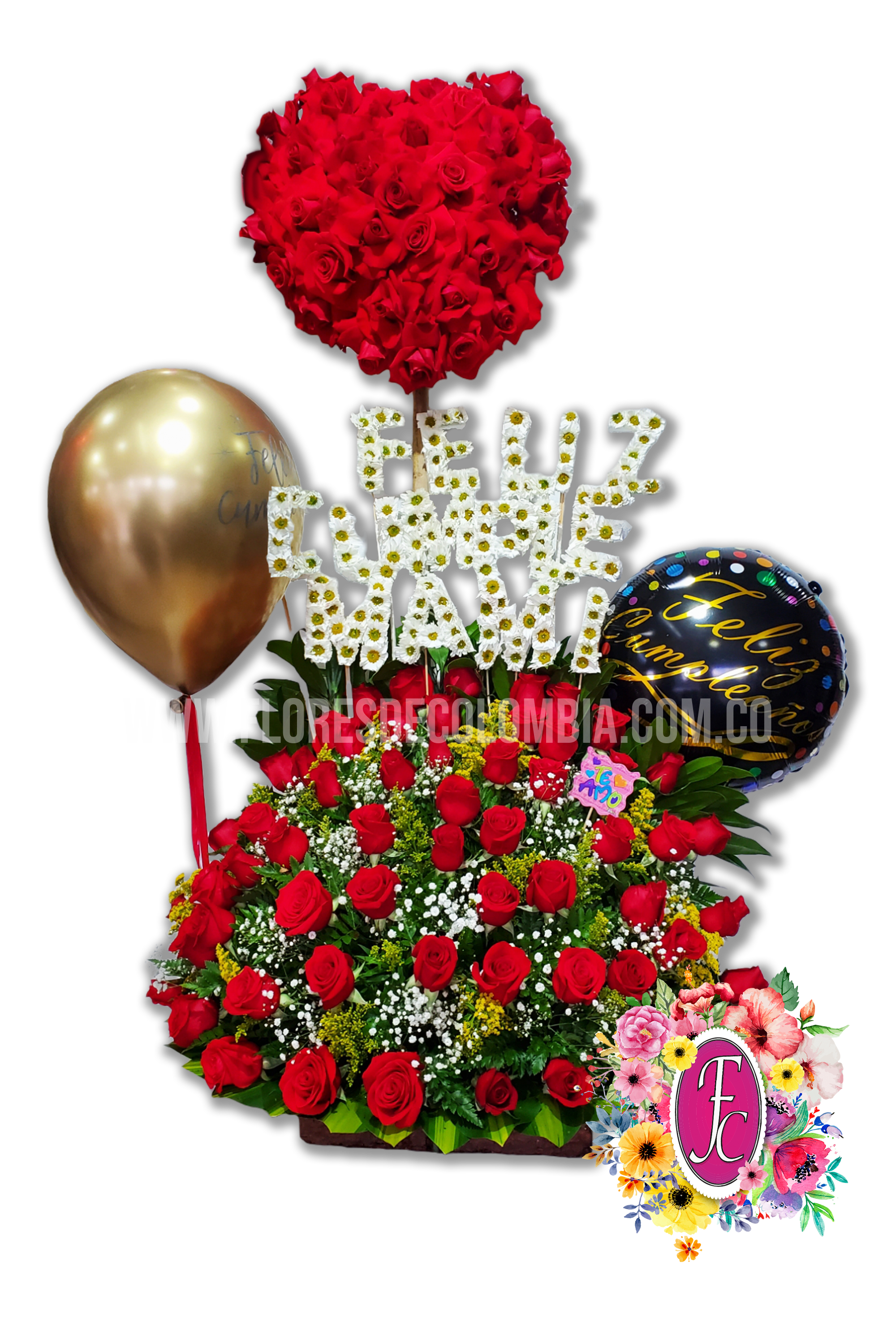 Diseño con mensaje floral - Flores de Colombia