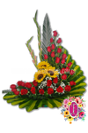 "Sibundoy" media luna con rosas y girasoles - Flores de Colombia